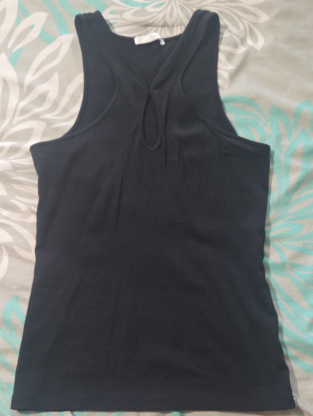 Zara Black Racerback Tank with Front Keyhole - Picture 1 of 6